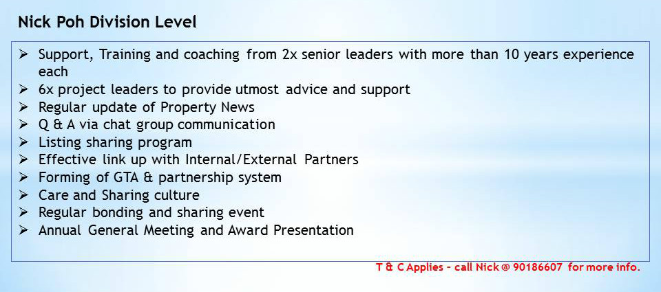 Joining Nick Poh Division (Benefits)
